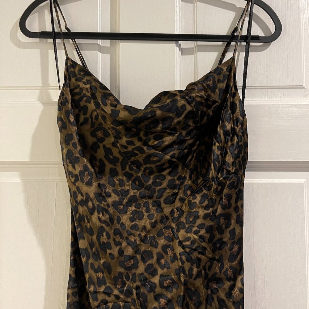 Zara Animal Print Silky Maxi Dress in Small